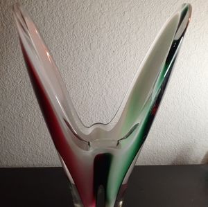 STUNNING 1962 Signed Flygsfors Coquille Paul Kedelv Sweden Sommerso 14" Vase